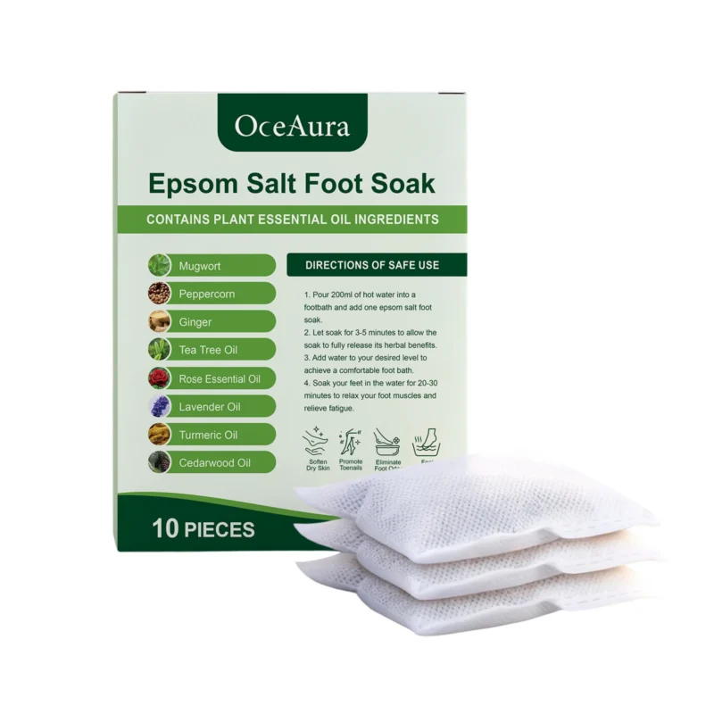 OceAura Mugwort Epsom Salt Foot Soak - Hydrates, Softens, Removes Odor