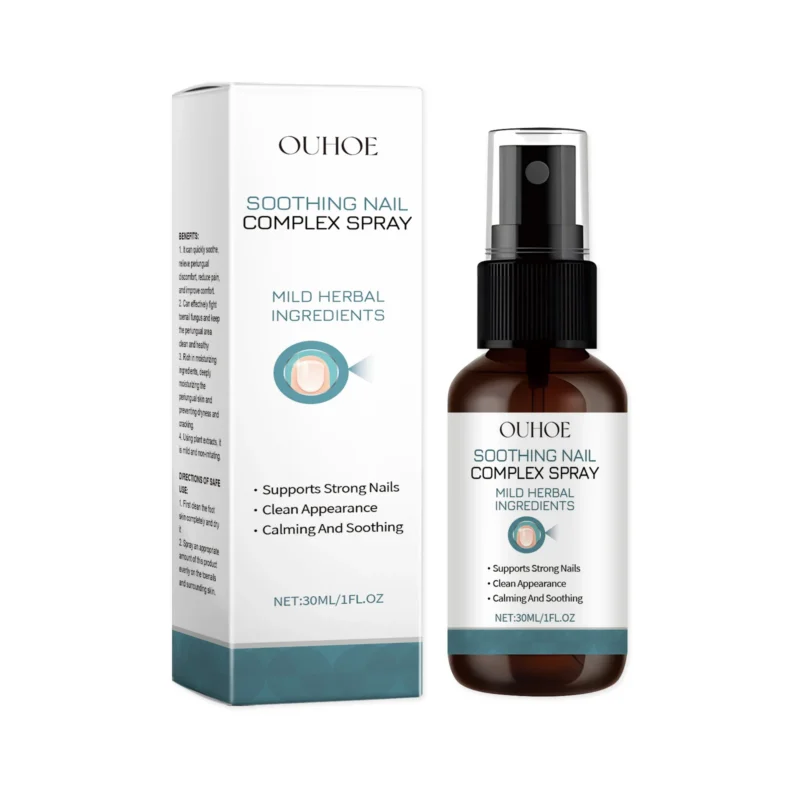 OUHOE Nail and Cuticle Relief Spray for fungal treatment, ingrown toenail relief, and periungual care in a 30ml bottle