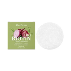 OceAura Onion & Rosemary Shampoo Soap for Gentle Cleansing and Frizz Control