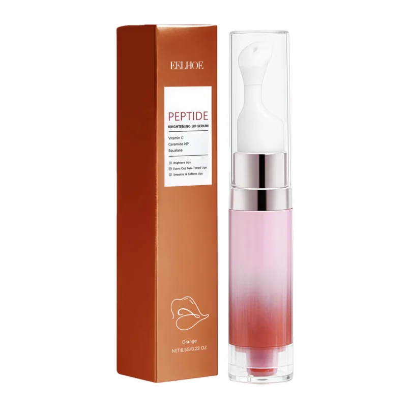 EELHOE Orange Lip Serum for plumping, hydrating, and brightening dry, two-toned lips with Vitamin C and Ceramide.