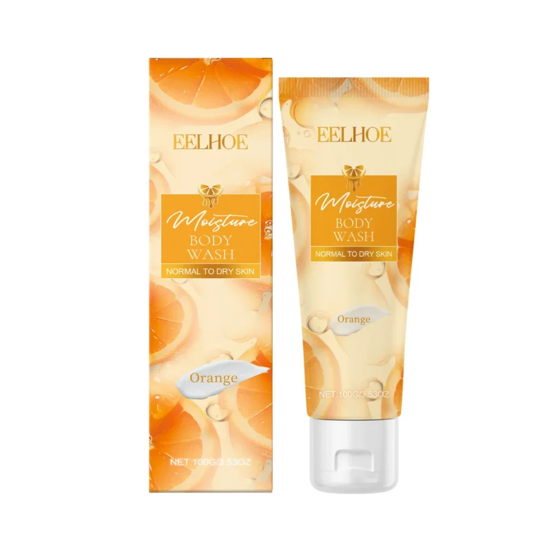EELHOE Orange Moisturizing Body Wash with Shea Butter and Niacinamide for Dry to Normal Skin