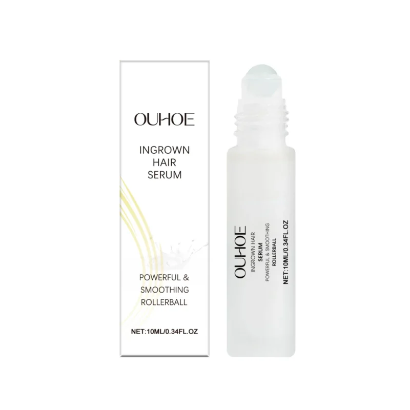 OUHOE Ingrown Hair Serum with Cooling Rollerball Applicator for Post-Hair Removal Soothing and Moisturizing