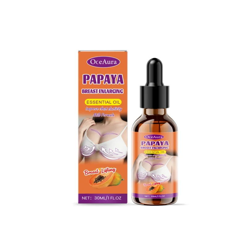 OceAura Papaya Breast Enlarging Essential Oil 30ml bottle for moisturizing and firming chest skin