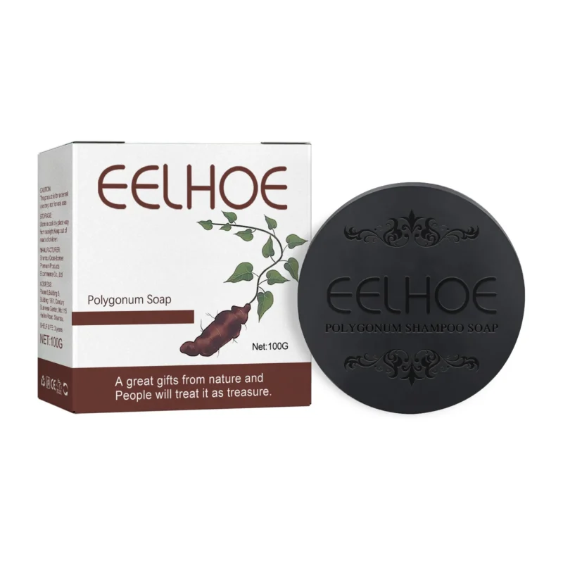 EELHOE Polygonum Multiflorum Shampoo Bar for turning gray hair black, deep cleansing, and nourishing hair roots.