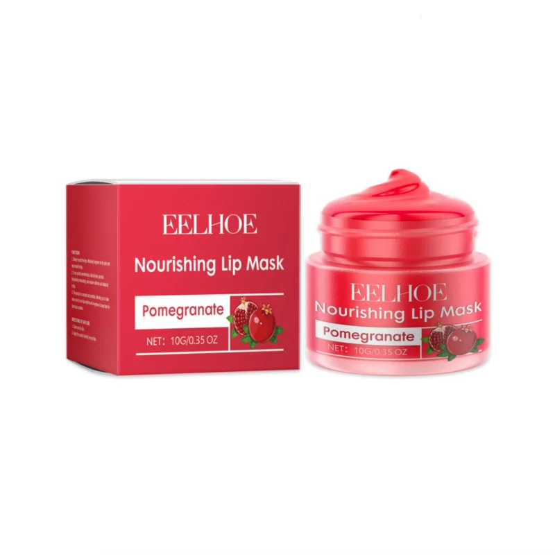 EELHOE Pomegranate Nourishing Lip Mask 10g for deep hydration and lip line repair in a portable jar