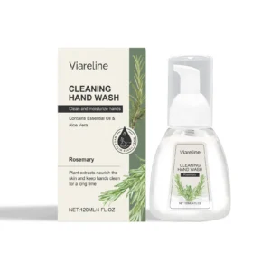 Viareline Rosemary Foam Hand Wash 120ml with Aloe Vera and Vitamin E for Gentle, Moisturizing Clean