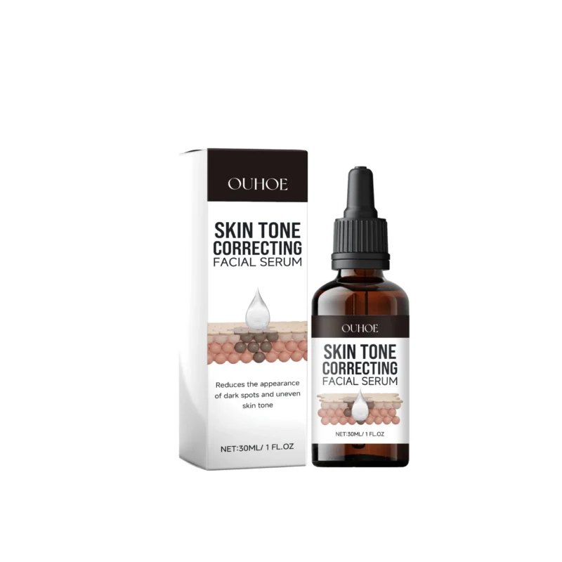 OUHOE Skin Tone Correcting Facial Serum, Reduces Dark Spots, Brightens Skin, Moisturizes
