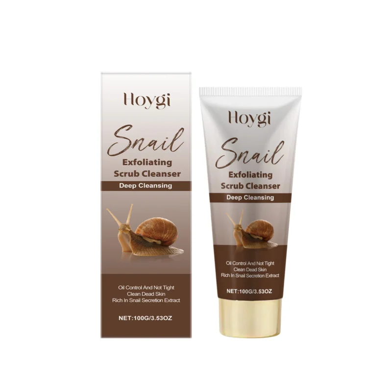 Hoygi Snail Exfoliating Scrub Cleanser with moisturizing formula for deep cleansing and oil control without tightness.