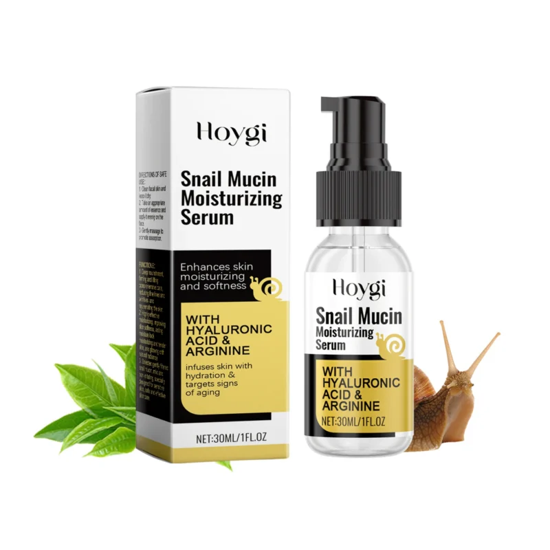 Hoygi Snail Mucin Moisturizing Serum with Hyaluronic Acid & Arginine for Hydration and Anti-Aging