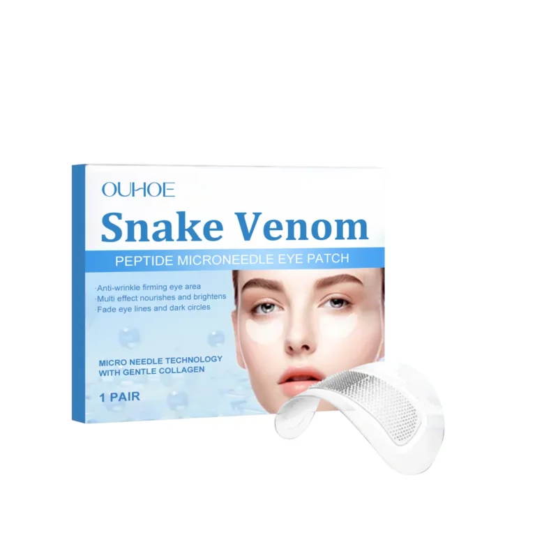 OUHOE Snake Venom & Peptide Microneedle Eye Patches for anti-wrinkle firming and brightening dark circles.