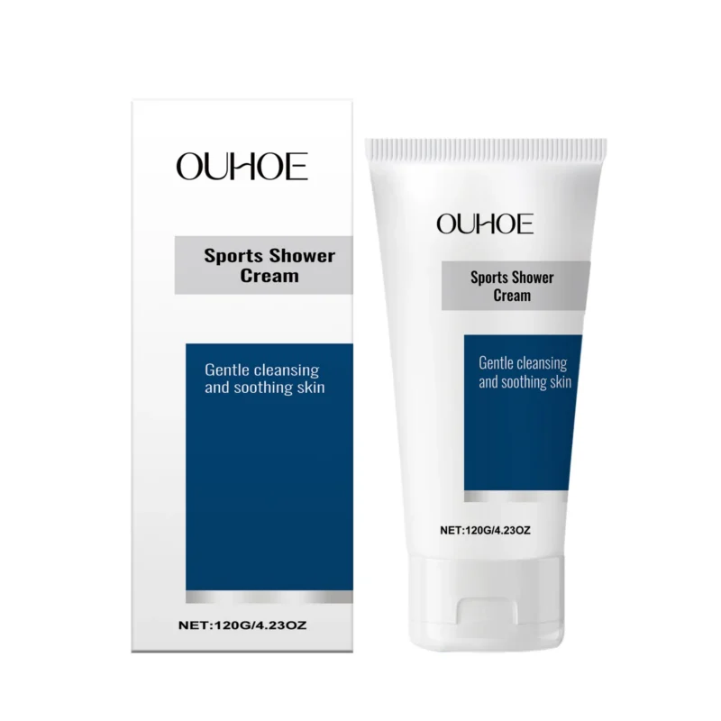OUHOE Sports Recovery Shower Cream 120g with Peppermint & Aloe for Refreshing Post-Workout Cleanse
