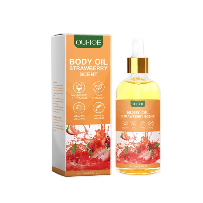 OUHOE Strawberry Body Oil - Moisturizing, Nourishing, Antioxidant, Vitamin C & E