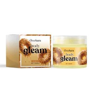 OceAura Sweet Donut Body Butter Cream 114g in a pink jar with shea butter and peach extract for deep moisturizing