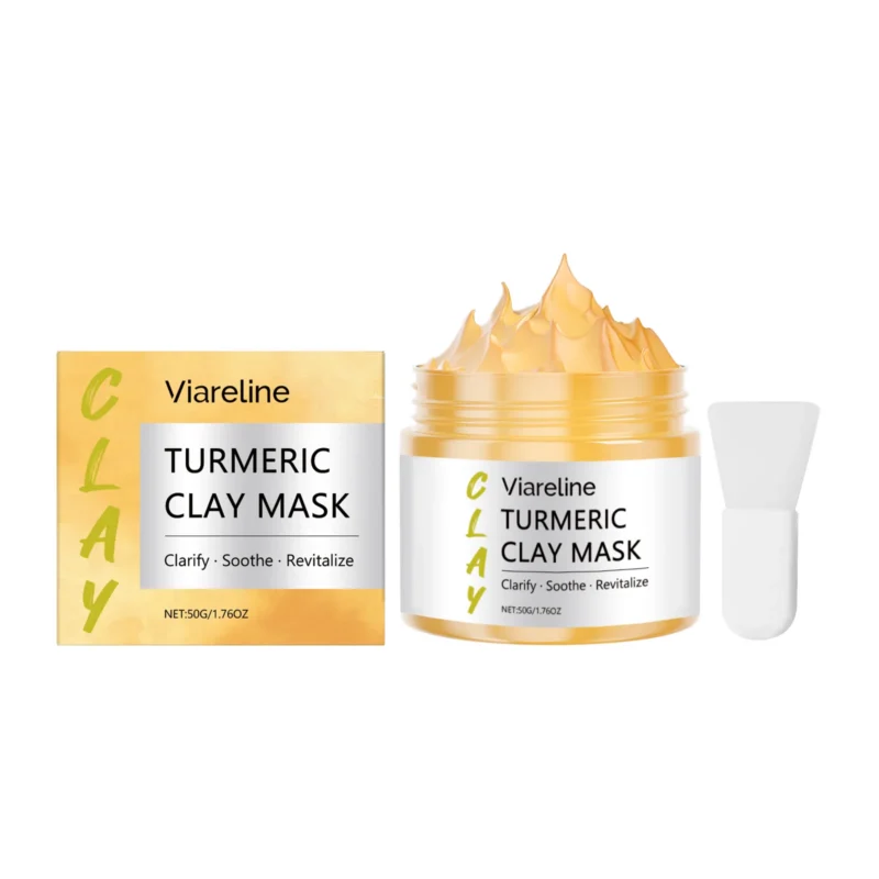 Viareline Turmeric Clay Mask - Clarify, Soothe & Revitalize Skin, Deep Cleansing & Brightening