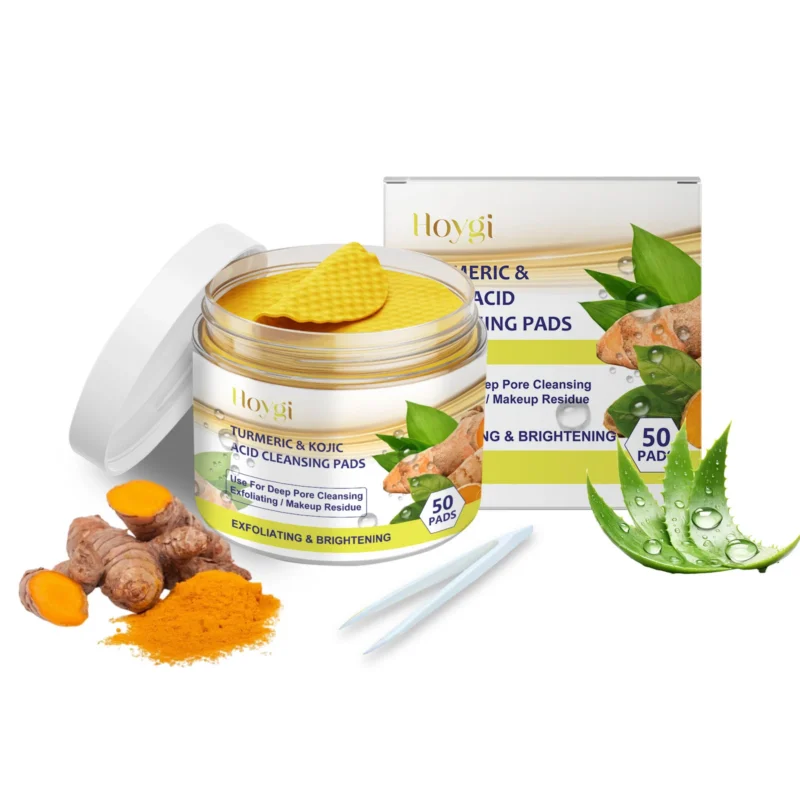 Hoygi Turmeric & Kojic Acid Cleansing Pads - Gentle Exfoliating Pore Deep Clean for All Skin Types