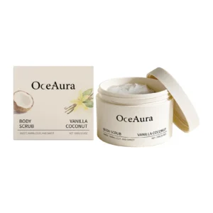 OceAura Hydrating Body Scrub Vanilla Coconut Moisturizing & Gentle Exfoliation