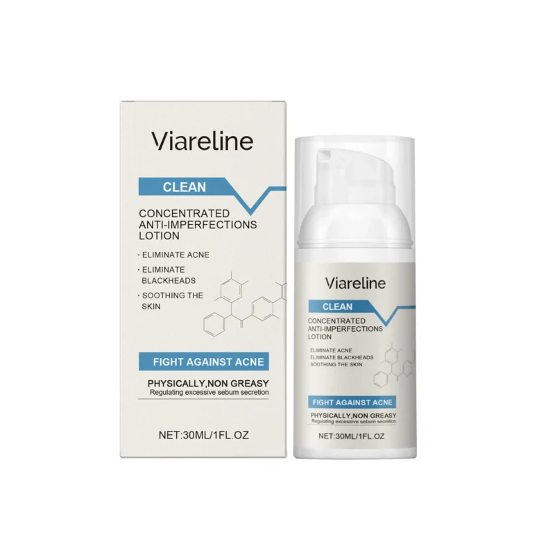 Viareline Acne Control Soothing Repair Lotion in sleek bottle, perfect for oily and acne-prone skin care routine
