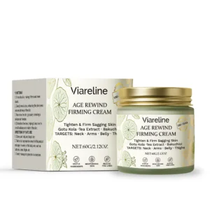 Viareline Age Rewind Firming Cream for tightening and hydrating neck, arms, belly, and thighs