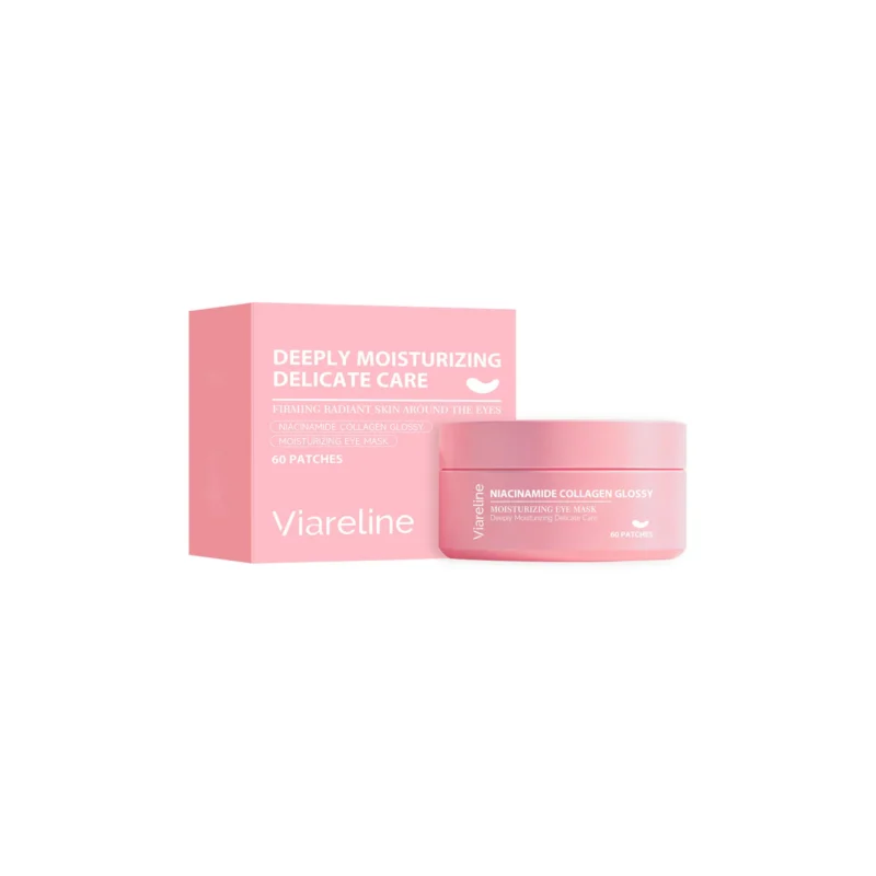 Viareline Glossy Moisturizing Eye Mask with Hydrolyzed Collagen and Niacinamide for daily eye care