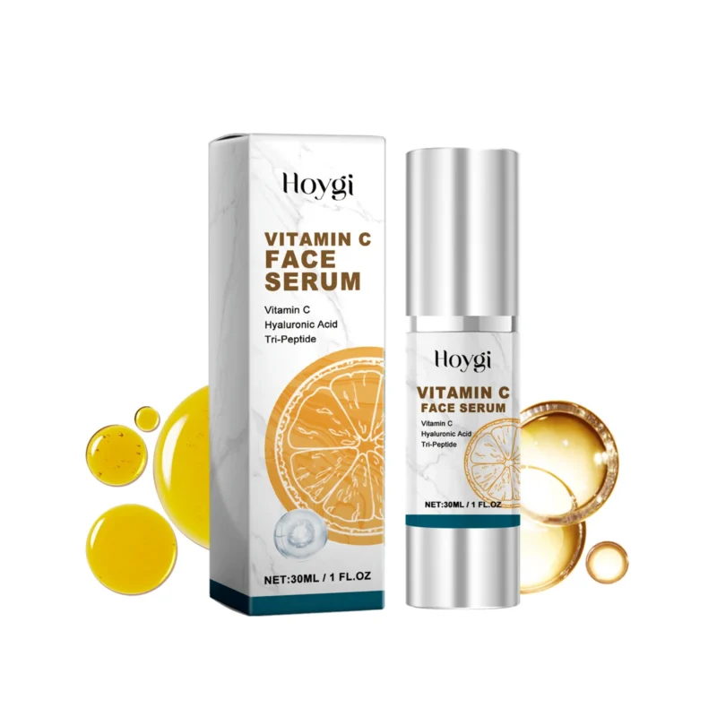 HOYGI Vitamin C Face Serum with Hyaluronic Acid & Tri-Peptide for Wrinkle Reduction & Hydration