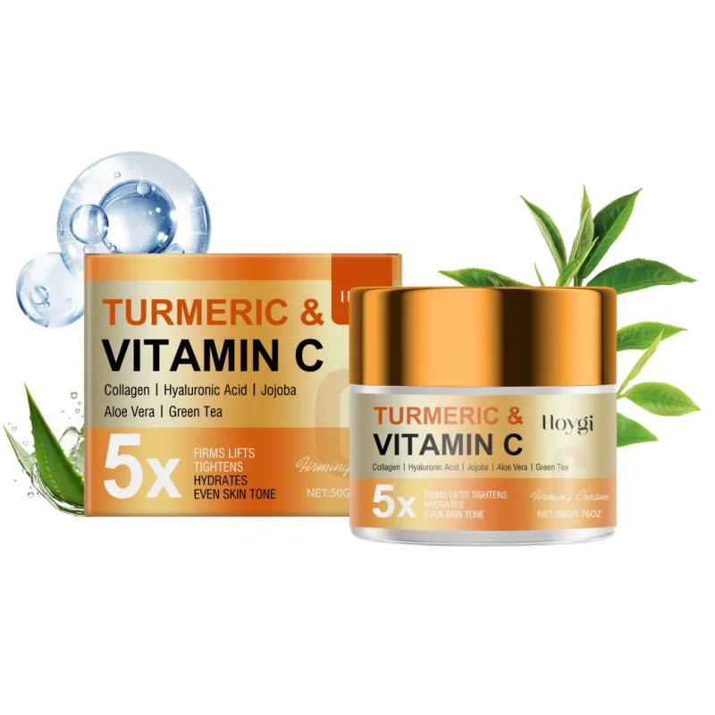 Hoygi Vitamin C Firming Cream in a 50g jar, designed to hydrate, tighten skin, and improve elasticity.