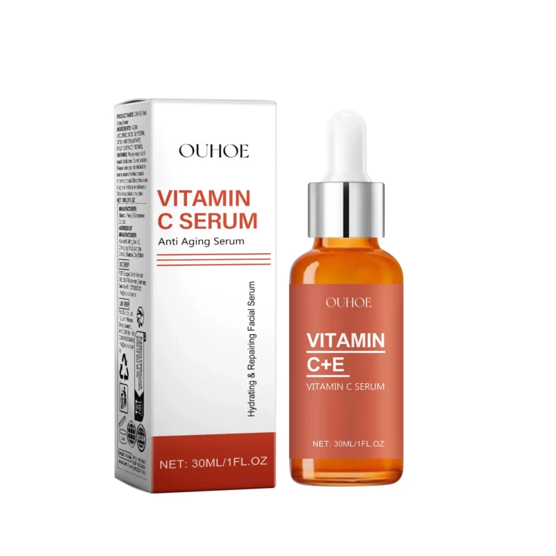 OUHOE Vitamin C Anti-Aging Serum 30ml in dropper bottle for wrinkle reduction and hydration