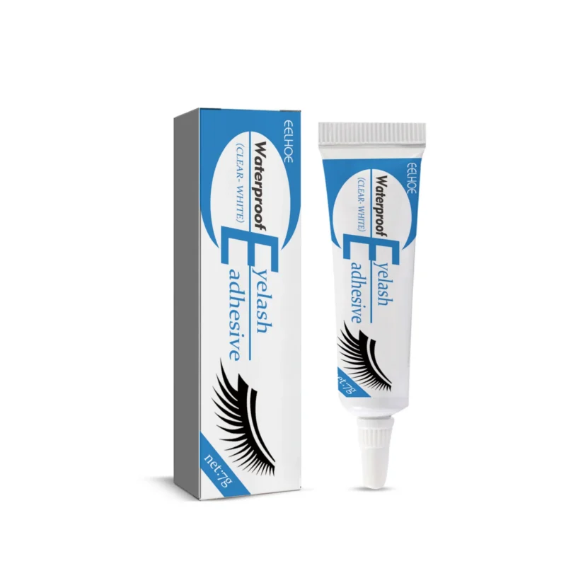 EELHOE Waterproof Eyelash Glue 7g, clear white formula for invisible, natural-looking false lash application