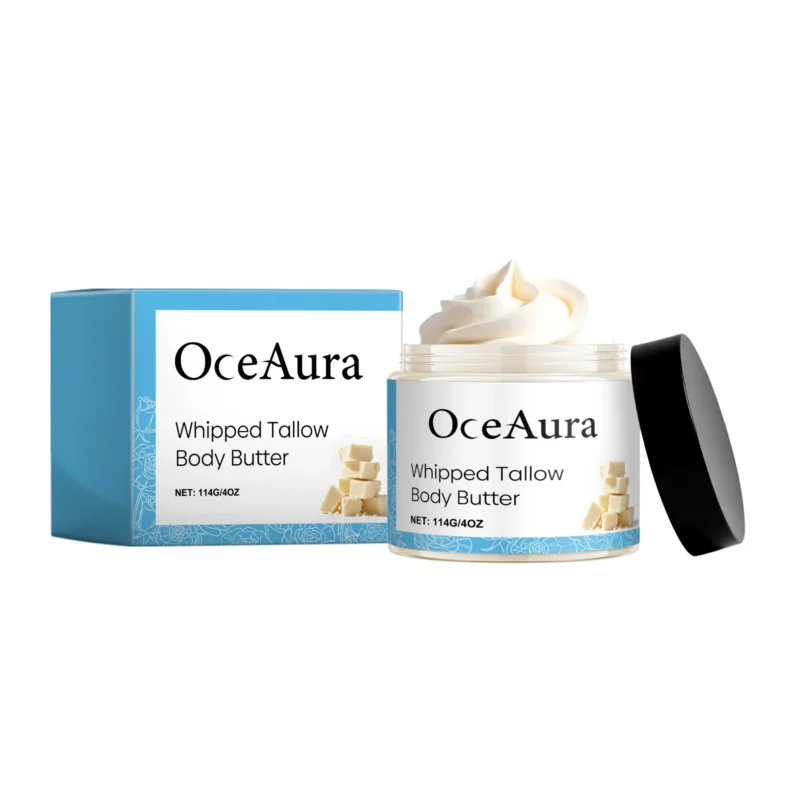OceAura Whipped Tallow Body Butter | Moisturizing Cream for Sensitive Skin, Non-Greasy, Quick Absorption